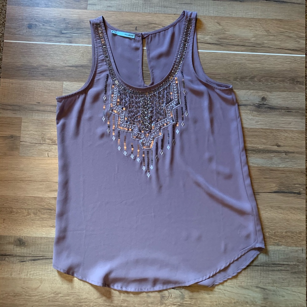 Purple studded tank top